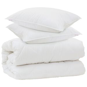 vidaXL Duvet z poduszkami z poduszką 3 pcs Biały Mikrofibra