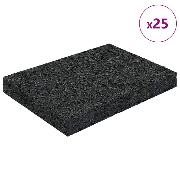 vidaXL Pad Patio z Granulatem Gumowym Czarny 6 x 9 x 1 cm Guma