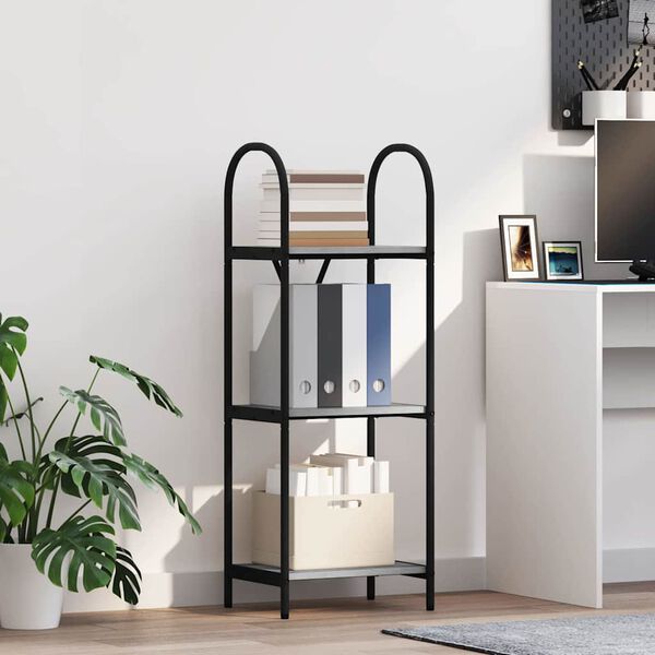 vidaXL P&oacute;łka na książki Szary Sonoma 40 x 30 x 109 cm