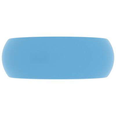 vidaXL Luksusowa, okrągła umywalka, matowy błękit, 40x15 cm, ceramika