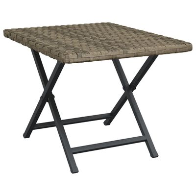 vidaXL Składany stolik, szary, 45x35x32 cm, polirattan