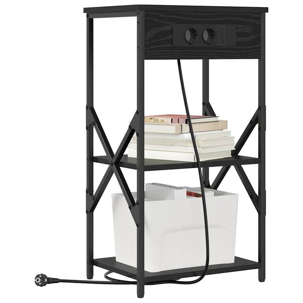 vidaXL Szafka Nocna Czarny Dąb 41 x 31 x 76 cm Materiał drewnopochodny