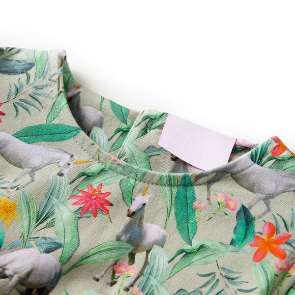 Sukienka dziecięca z rękawkami, jasne khaki, 92