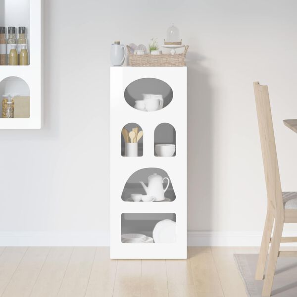 vidaXL Bufet Wysoki połysk biały 40 x 35 x 100,5 cm