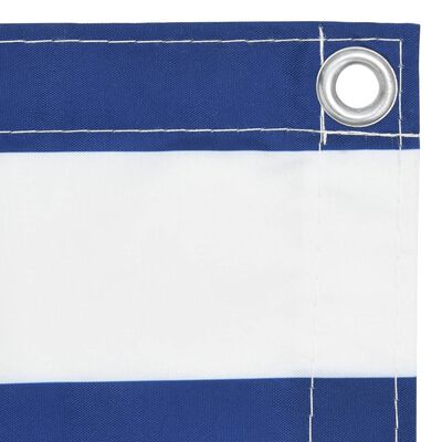 vidaXL Parawan balkonowy, biało-niebieski, 75x500 cm, tkanina Oxford