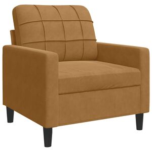 vidaXL Fotel, brązowy, 60 cm, obity aksamitem