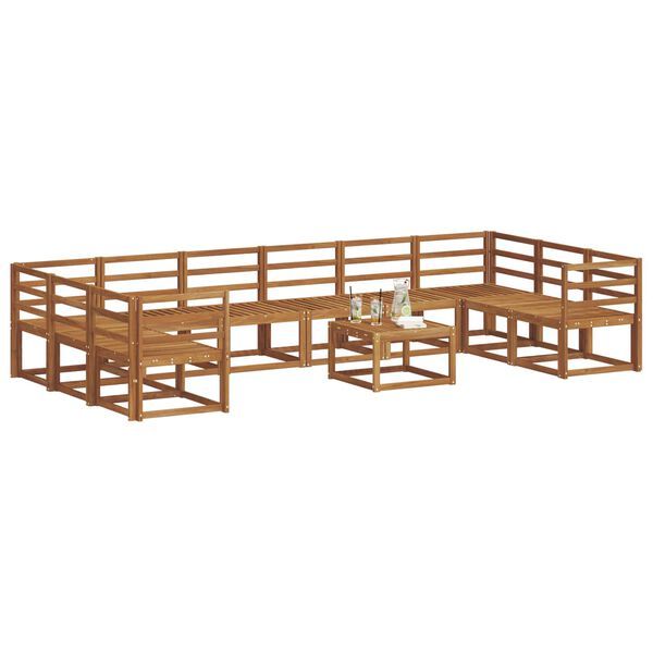 vidaXL Zestaw sof na zewnątrz 11 pcs Naturalny Lite Drewno Akacji