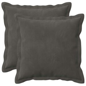 vidaXL Poszewka na poduszkę 2 pcs HOUTEN ciemnoszary 40 x 40 cm Welur
