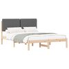 vidaXL Ramka ł&oacute;żka z tapicerowanym wezgłowiem Ciemnoszary 140 x 190 cm