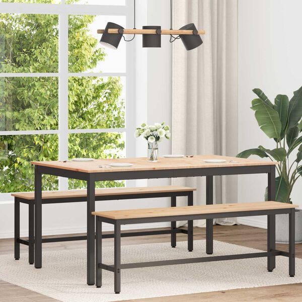 vidaXL St&oacute;ł jadalny Naturalny 150 x 90 x 75 cm Lite drewno sosnowe