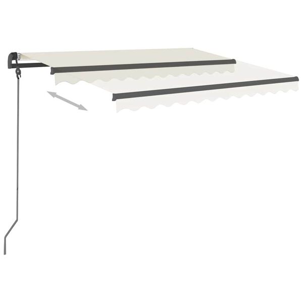 vidaXL Automatycznie zwijana markiza ze słupkami, 3x2,5 m, kremowa