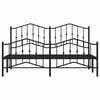 vidaXL Metalowa rama ł&oacute;żka z wezgłowiem i zan&oacute;żkiem,&nbsp;czarna, 183x213cm
