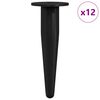 vidaXL N&oacute;żki meblowe 12 szt. Czarny &Oslash; 40 x 98 mm Żelazo