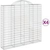 vidaXL Kosze gabionowe, 4 szt, 200x50x180/200 cm, galwanizowane żelazo