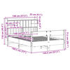 vidaXL Ł&oacute;żko z regałem, bez materaca, woskowy brąz, 140x190cm, sosnowe