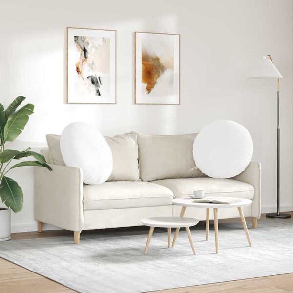 vidaXL Poduszki na siedziska 2 pcs Biały &Oslash;80 x 29 cm tkanina