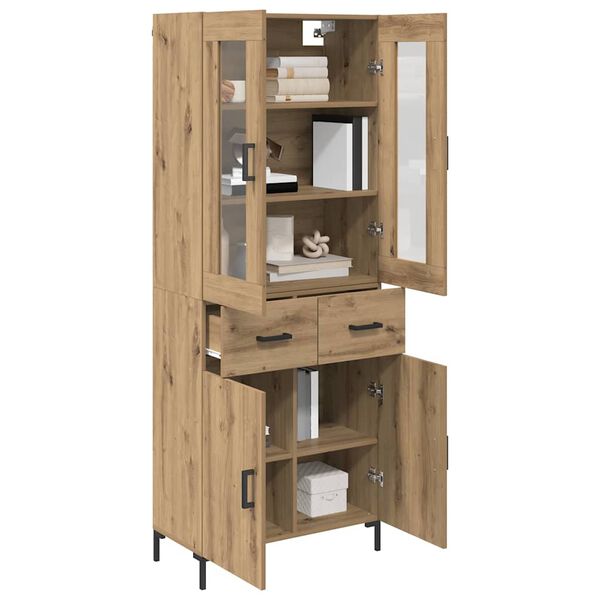 vidaXL Highboard 2 pcs Dąb rzemieślniczy Materiał drewnopochodny