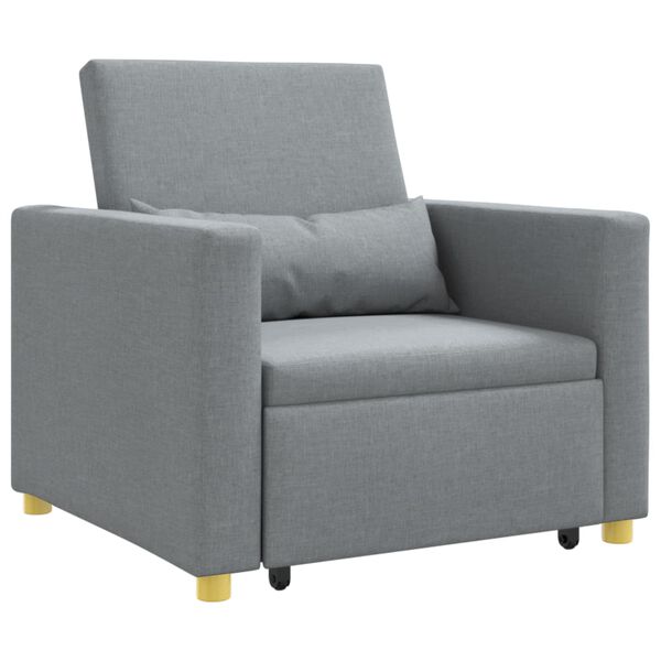 vidaXL Rozkładana sofa jednoosobowa Jasnoszary 90 x 165 x 87 cm