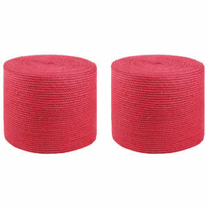 vidaXL 2 szt. 2 mm czerwony 100% juta Tossa