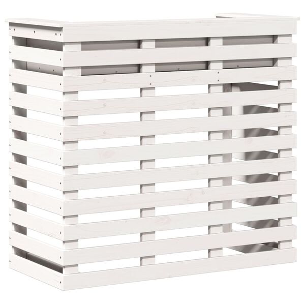 vidaXL Stolik barowy do ogrodu, biały, 113,5x50x103 cm, drewno sosnowe