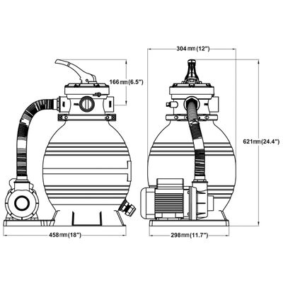vidaXL Piaskowa pompa filtrująca, 400 W, 11000 L/h