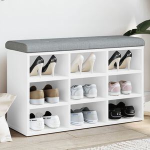vidaXL Ławka na buty biała 82x32x50 cm Drewno konstrukcyjne