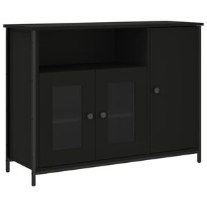 vidaXL Szafka, czarna, 100x35x75 cm, materiał drewnopochodny