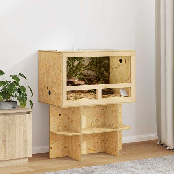 vidaXL Terrarium Brązowy 80 x 50 x 50 cm OSB