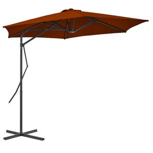 vidaXL Parasol ogrodowy na stalowym słupku, terakota, 300x230 cm