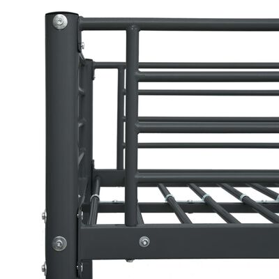vidaXL Rama łóżka piętrowego, czarna, metalowa, 140x200 cm/90x200 cm