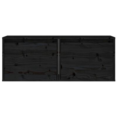vidaXL Szafki ścienne, 2 szt., czarne, 45x30x35 cm, drewno sosnowe