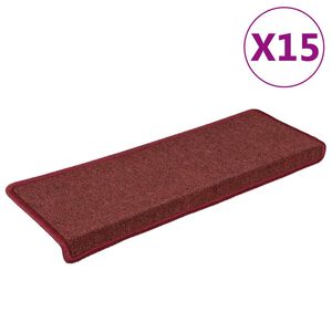 vidaXL Maty na schody 15 szt. 65x21x4 cm Bordeaux Rectangular Edge