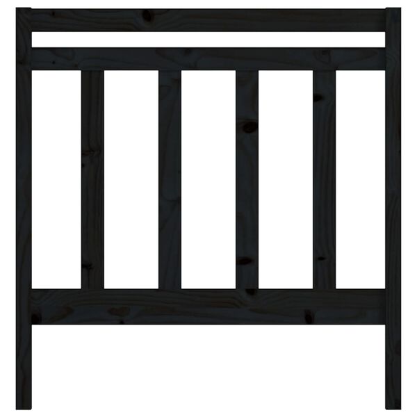 vidaXL Wezgłowie łóżka, czarne, 106x4x100 cm, lite drewno sosnowe