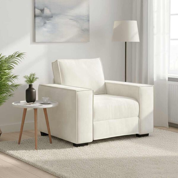 vidaXL Sofa Fotel Kremowy 100x78x84 cm Aksamit
