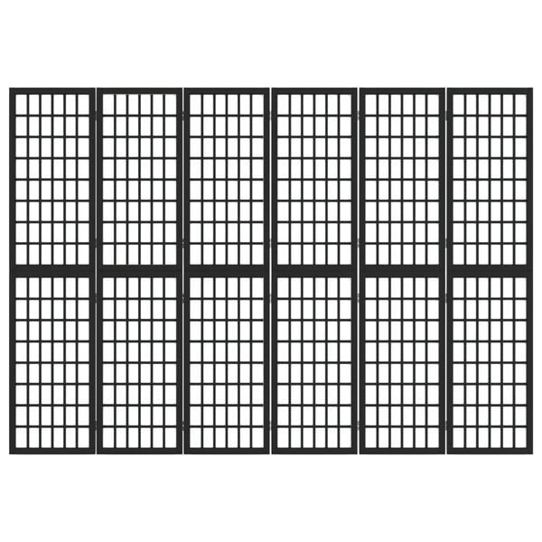 vidaXL Składany parawan 6-panelowy, styl japoński, 240x170 cm, czarny