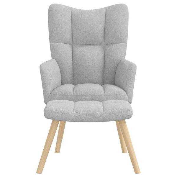 vidaXL Fotel relaksacyjny z podn&oacute;żkiem Cloud Grey Fabric