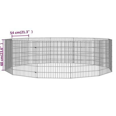 vidaXL 12-panelowa klatka dla królika, 54x60 cm, galwanizowane żelazo