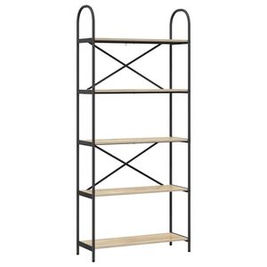 vidaXL P&oacute;łka na książki 5 poziomy 80 x 30 x 183 cm Drewno inżynieryjne