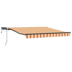 vidaXL Markiza wysuwana Ż&oacute;łty i pomarańczowy 350 x 250 cm