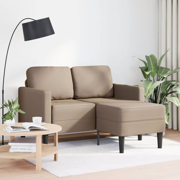vidaXL Sofa 2-osobowa z szezlongiem w kształcie litery L Cappuccino
