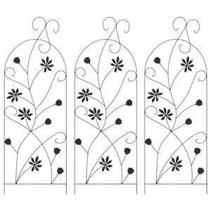 vidaXL Ogrodzenie Ogrodowe 3 szt. Czarny 112 x 39,5 cm Stal
