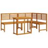 vidaXL Zestaw Ławka Ogrodowa 3 pcs Brązowy Lite Drewno Akacji