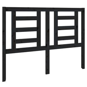 vidaXL Wezgłowie ł&oacute;żka, czarne, 126x4x100 cm, lite drewno sosnowe