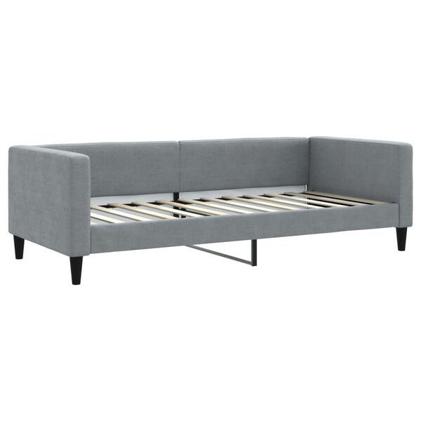 vidaXL Sofa rozsuwana z szufladami, jasnoszara, 100x200 cm, tkanina