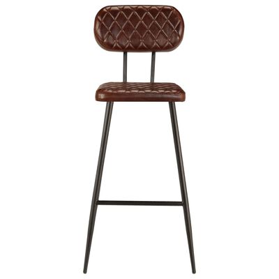 vidaXL Krzesła barowe, 2 szt., brązowe, skóra naturalna