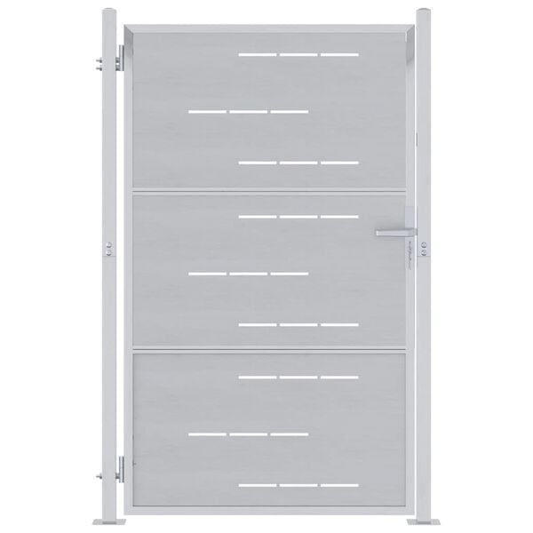 vidaXL Brama ogrodowa Z blokadą Srebrny 100 x 125 cm Stal nierdzewna