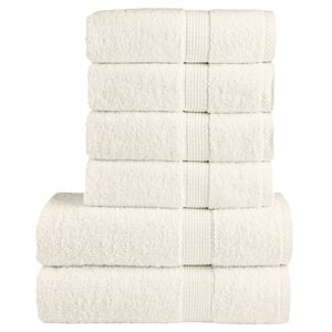 vidaXL 6-częściowy zestaw ręcznik&oacute;w premium SOLUND, kremowy, 600 g/cm&sup2;
