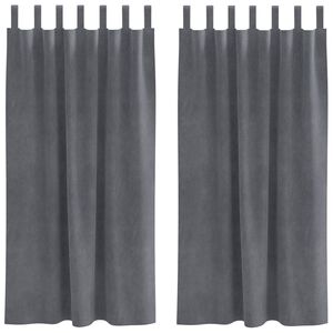 vidaXL Zasłony zaciemniające 2 pcs Jasnoszary 140 x 175 cm Aksamit