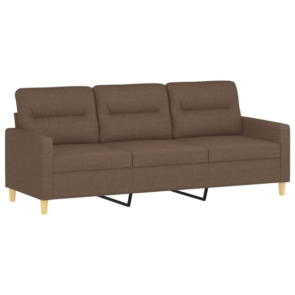 vidaXL Sofa 3-osobowa, brązowa, 180 cm, tapicerowana tkaniną