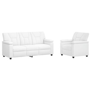 vidaXL Zestaw Sof 2 pcs Biały Ekosk&oacute;ra